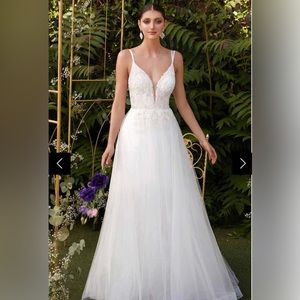 Beaded Floral Bodice A-Line Tulle by Cinderella Divine